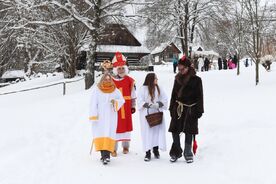 Mikulášská obchůzka na Veselém Kopci, 2023. Foto: Pavel Bulena, Muzeum v přírodě Vysočina