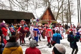 Masopust na Veselém Kopci v podání vesnické skupiny ze Studnice, 2018. Foto: Pavel Bulena, Muzeum v přírodě Vysočina