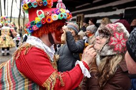 Masopust na Veselém Kopci v podání vesnické skupiny ze Studnice, 2024. Foto: Pavel Bulena, Muzeum v přírodě Vysočina