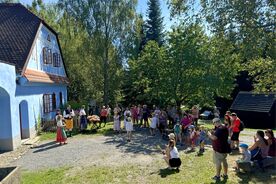 Představení dožínkových obyčejů, 2024. Foto: Pavel Bulena, Muzeum v přírodě Vysočina