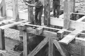 8_ Stavba vodního náhonu k hamru, 1988 / Building the millrace for the tilt-hammer, 1988