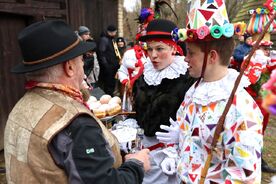 Masopust na Veselém Kopci v podání vesnické skupiny ze Studnice, 2024. Foto: Pavel Bulena, Muzeum v přírodě Vysočina