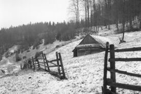 3. Návsí u Jablůnkova, ohrada a salaš, 1972 / Návsí near Jablůnkov, sheep pen and shepherd’s hut, 1972